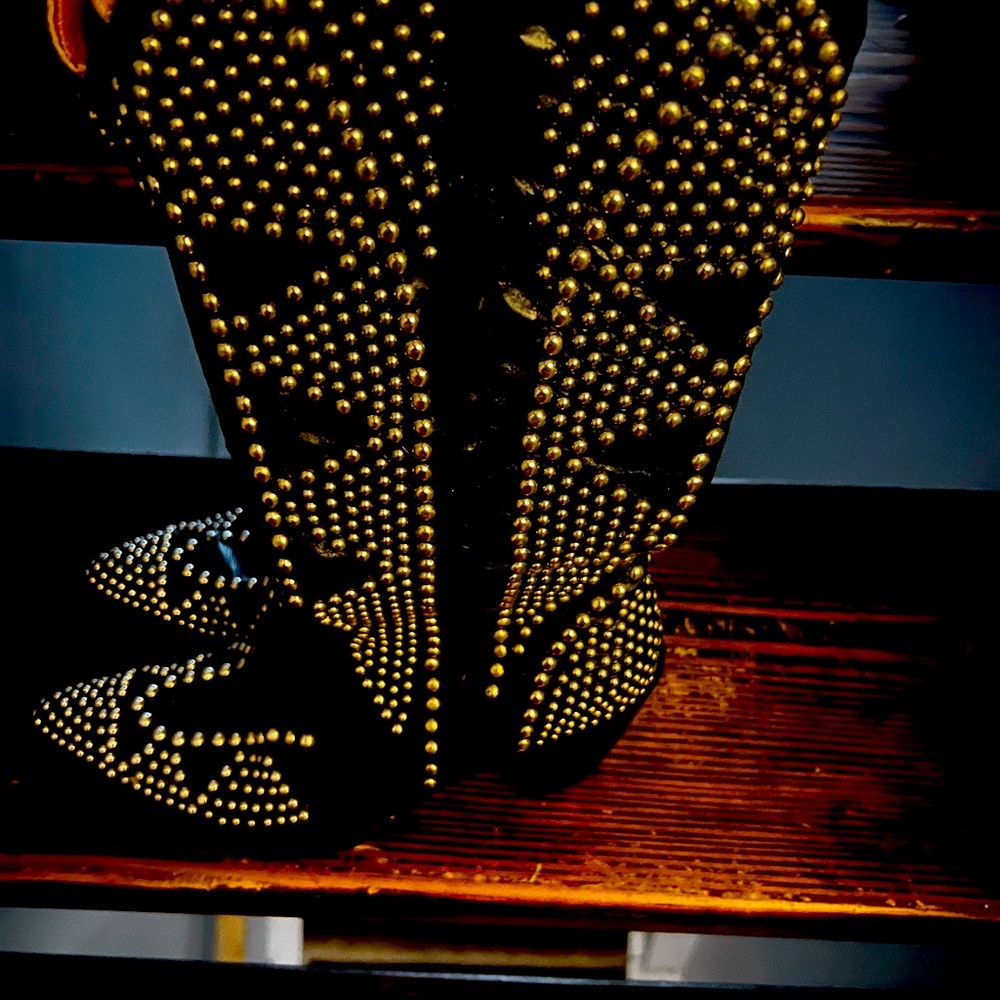 Old Gringo Fatale Black Studded Cowboy Boots (with box)